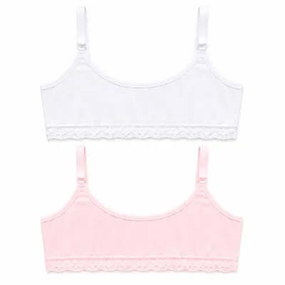 Kit Top Juvenil Pequena Flor Teen Com Renda 2 Peças