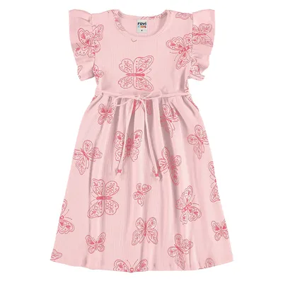 Vestido Infantil Rovitex Cavado Estampa Borboletas Vestido Infantil Rovitex Cavado Estampa Borboletas