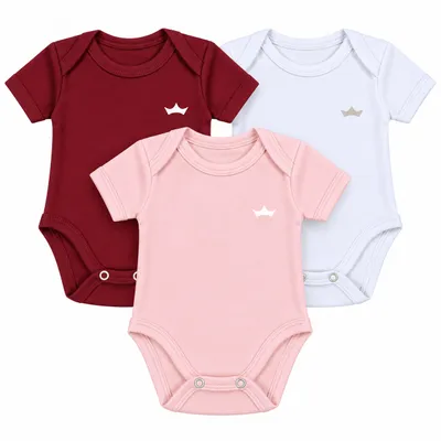 Kit Body Bebê Best Club Menina Manga Curta Fio 40 3 Peças