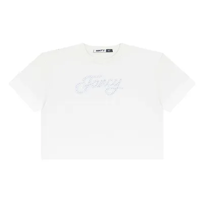 Camiseta Juvenil Minty Manga Curta Aplique Strass Fancy