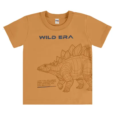 Camiseta Infantil Rovi Kids Manga Curta Estampa Dinossauro