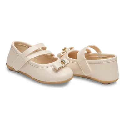 Sapato Bebê Pimpolho Menina Aplique Laço Strass Com Velcro