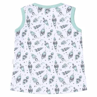 Blusa Regata Infantil Miniclo Estampa Explore Foguete Blusa Regata Infantil Miniclo Estampa Explore Foguete