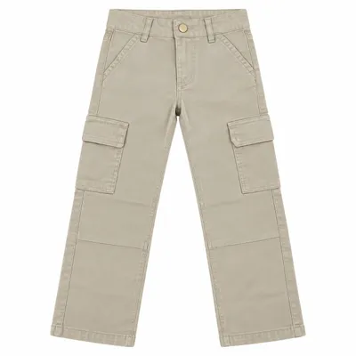 Calça Sarja Infantil Tom Ery Wide Leg com Bolso Lateral
