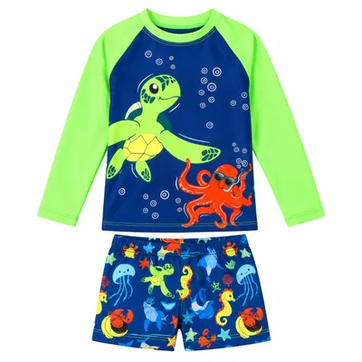 Conjunto Infantil Everly Camiseta e Boxer Estampa Tartaruga