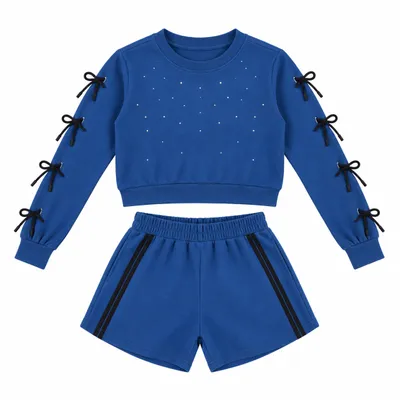 Conjunto Juvenil Menina Anjo Blusão Com Laços e Short