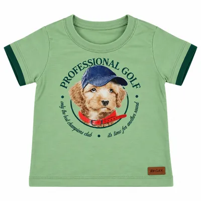 Camiseta Infantil Rei Rex Manga Curta Estampa Cachorro
