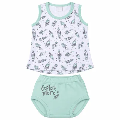 Conjunto Bebê Miniclo Regata Estampa Explore + Short