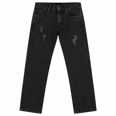 Calça Juvenil Perbol Masculina Jeans Black Detalhe Puídos