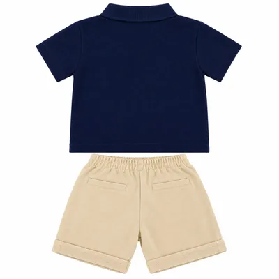 Conjunto Infantil Rei Rex Camiseta Gola Polo e Bermuda