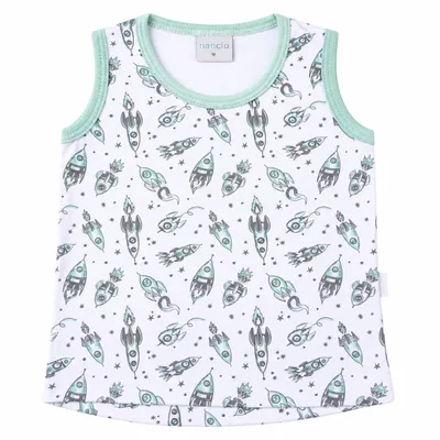 Blusa Regata Infantil Miniclo Estampa Explore Foguete