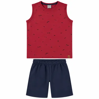 Conjunto Infantil Alakazoo Regata Estampa Cactus E Bermuda Conjunto Infantil Alakazoo Regata Estampa Cactus E Bermuda