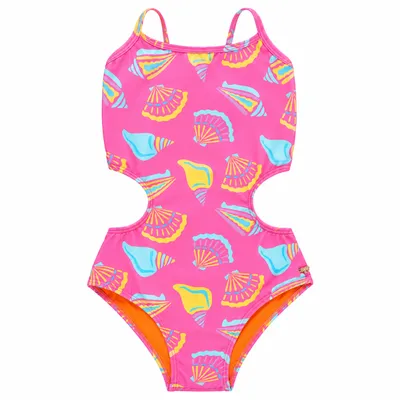 Maiô Teen Everly Com Amarração Estampa Conchas