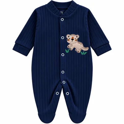 Macacão Longo Bebê Magibaby Menino Bordado Tigre