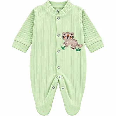 Macacão Longo Bebê Magibaby Menino Bordado Tigre