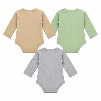 Kit Body Bebê Magibaby Menino Manga Longa Bordado 3 Peças