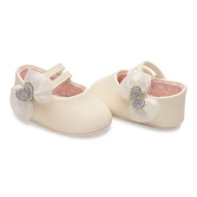Sapato Bebê Pimpolho Menina Velcro Laço Coração
