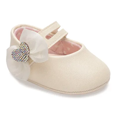 Sapato Bebê Pimpolho Menina Velcro Laço Coração