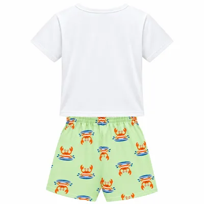 Pijama Curto Infantil Kyly Masculino Estampa Caranguejo Pijama Curto Infantil Kyly Masculino Estampa Caranguejo