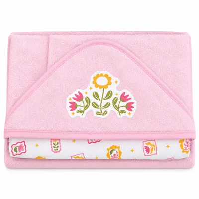 Toalha com Capuz de Canto Bebê Bublim Estampa Fazendinha