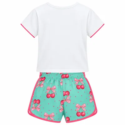 Pijama Curto Juvenil Kyly Feminino Estampa Cerejas