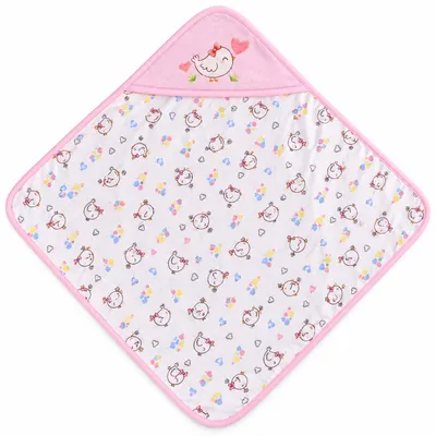 Toalha com Capuz de Canto Bebê Bublim Estampa Pássaro