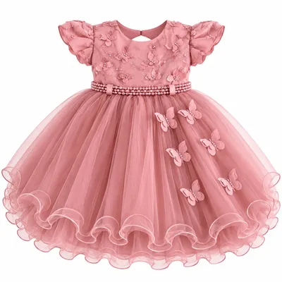 Vestido Infantil Menina Bonita Bordado Aplique Borboletas