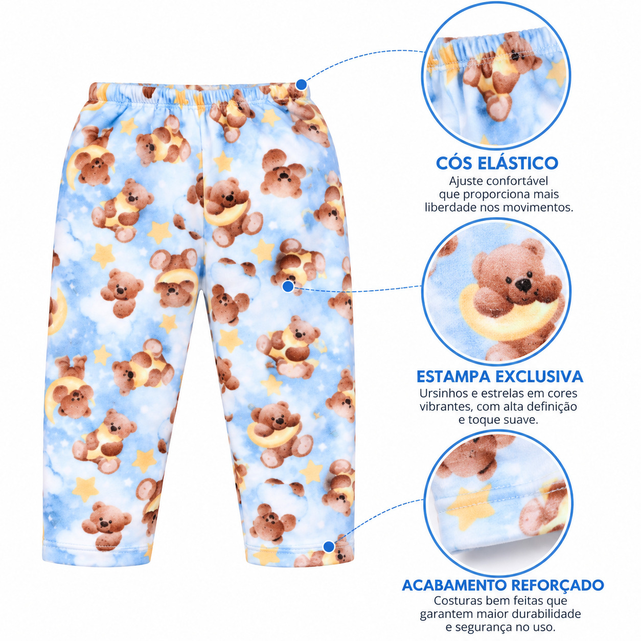 Kit Calça Infantil Top Chot Soft Estampada - 6 Peças