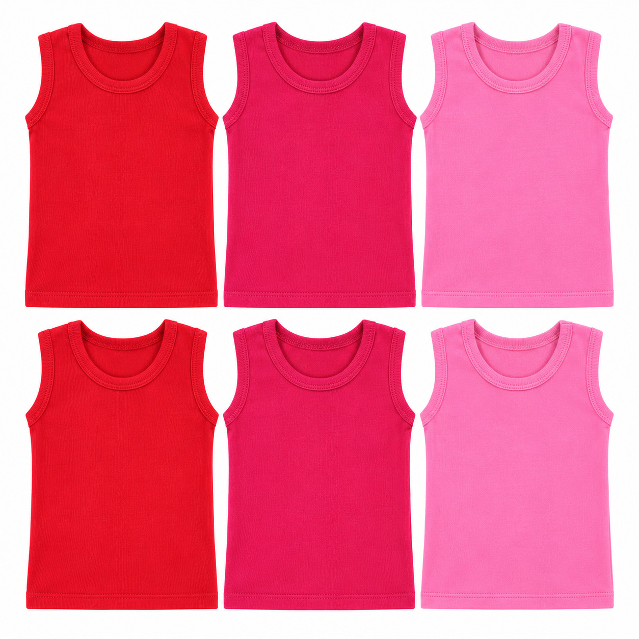 Blusa Bebê Top Chot Regata Canelada Menina - 6 Peças