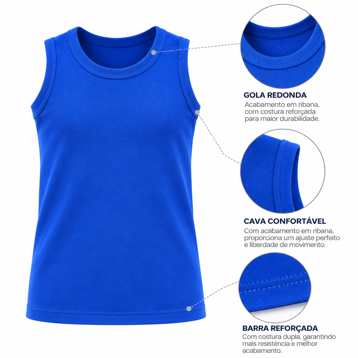 Camiseta Bebê Top Chot Regata Canelada Menino - 6 Peças