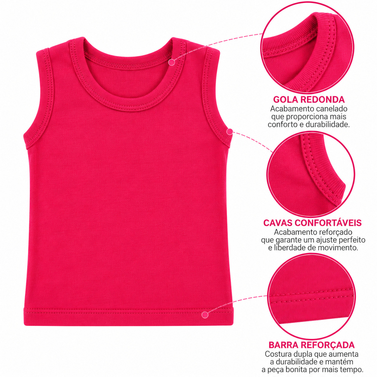 Blusa Bebê Top Chot Regata Canelada Menina - 6 Peças