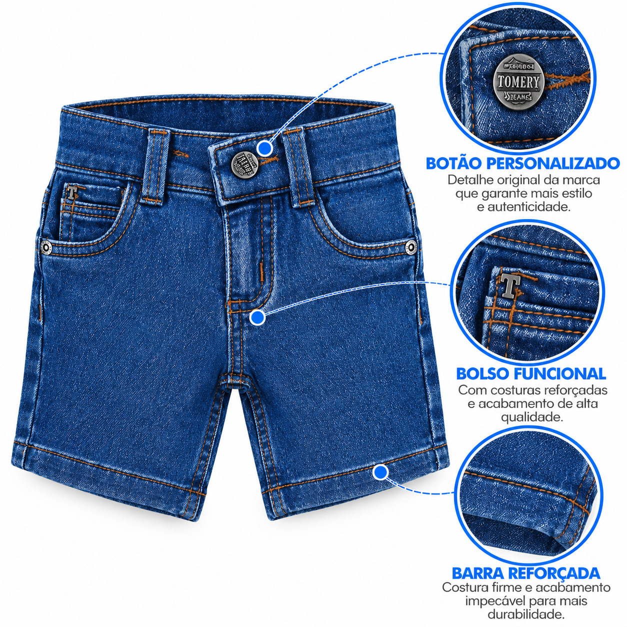 Bermuda Jeans Infantil Tom Ery Básica