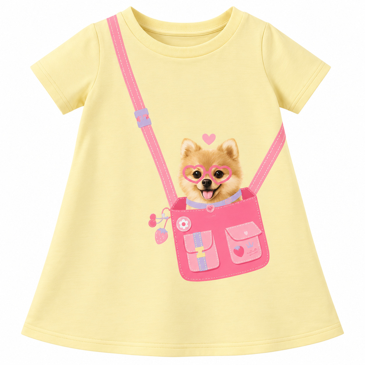 Vestido Infantil Malwee Estampa Bolsa Com Cachorrinho