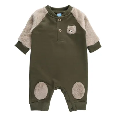 Macacão Longo Bebê Din Don Bordado Urso