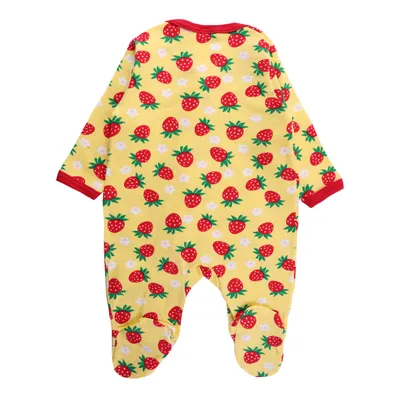 Macacão Longo Bebê Presente De Anjo Estampa Morango