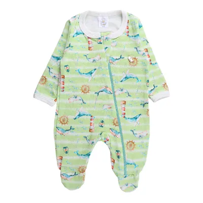 Macacão Longo Bebê Presente De Anjo Estampa Náutico
