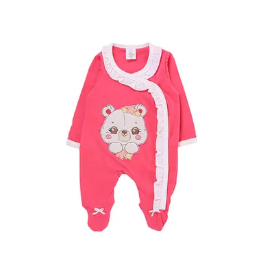 Macacão Longo Bebê Presente De Anjo Aplicação Ursa