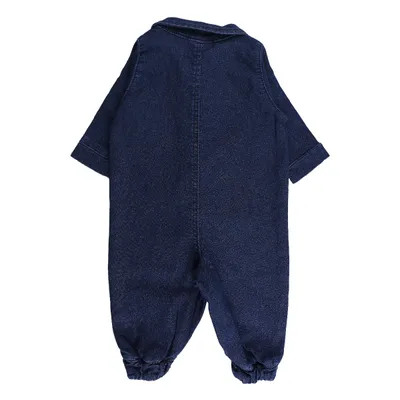 Macacão Longo Jeans Bebê Din Don Aplicação Sino