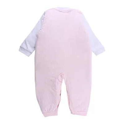 Macacão Longo Bebê Din Don Jardineira Com Babados E Laço