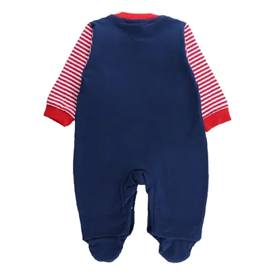 Macacão Longo Bebê Din Don Jardineira Bordado Barco