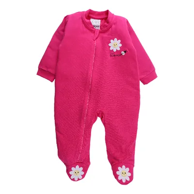 Macacão Longo Baby Gijo Bordado Flor