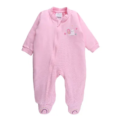 Macacão Longo Baby Gijo Bordado Caracol