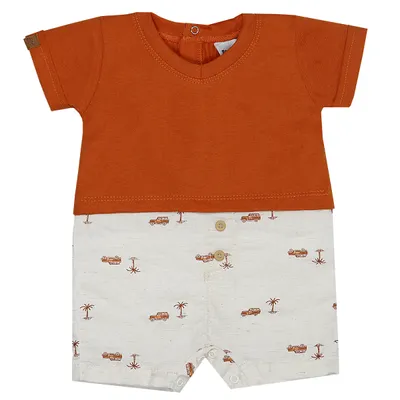 Macacão Curto Bebê Sonho Mágico Estampa Jeep