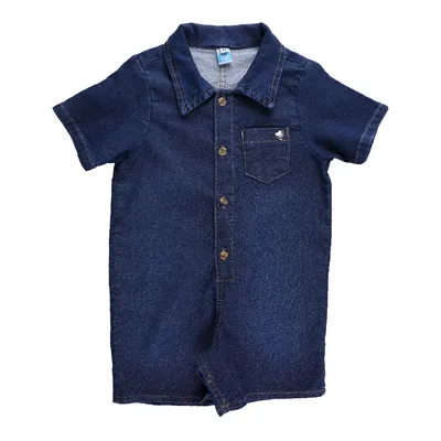 Macacão Jeans Infantil Din Don Com Bolso