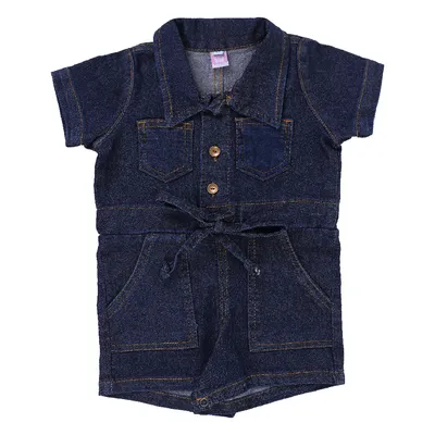 Macacão Jeans Infantil Din Don Com Bolso