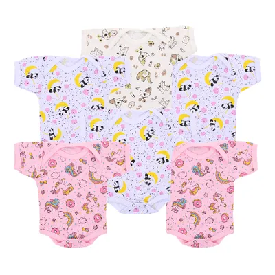 Kit Body Top Chot Manga Curta Malha Estampada 06 Peças