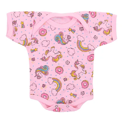 Kit Body Top Chot Manga Curta Malha Estampada 06 Peças