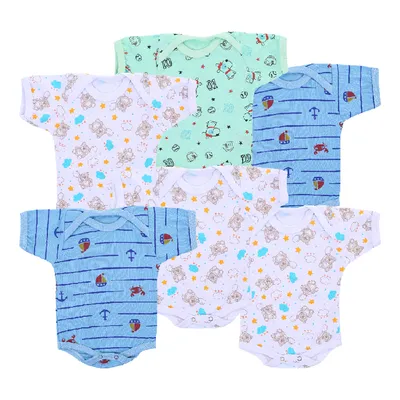 Kit Body Top Chot Manga Curta Malha Estampada Menino