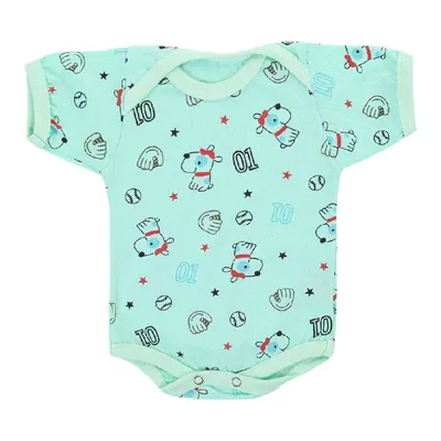 Kit Body Top Chot Manga Curta Malha Estampada Menino