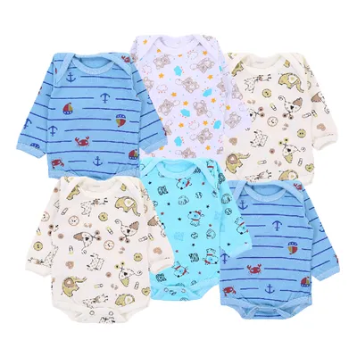 Kit Body Top Chot Manga Longa Malha Estampa Sortida Menino